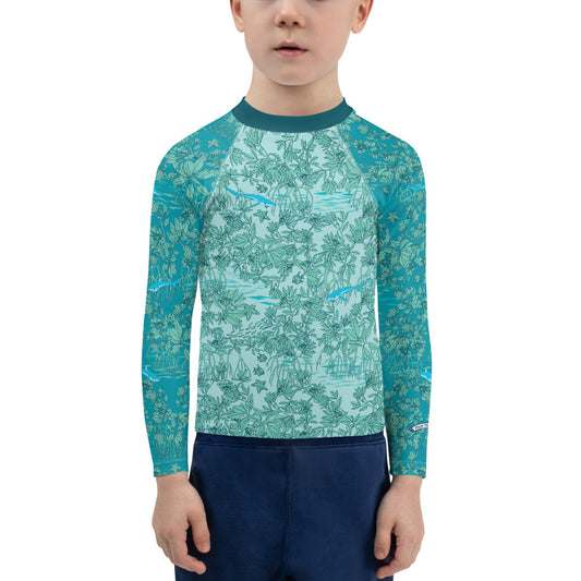 Mangroves in Blue KIDS Rash Guard - Posh Tide