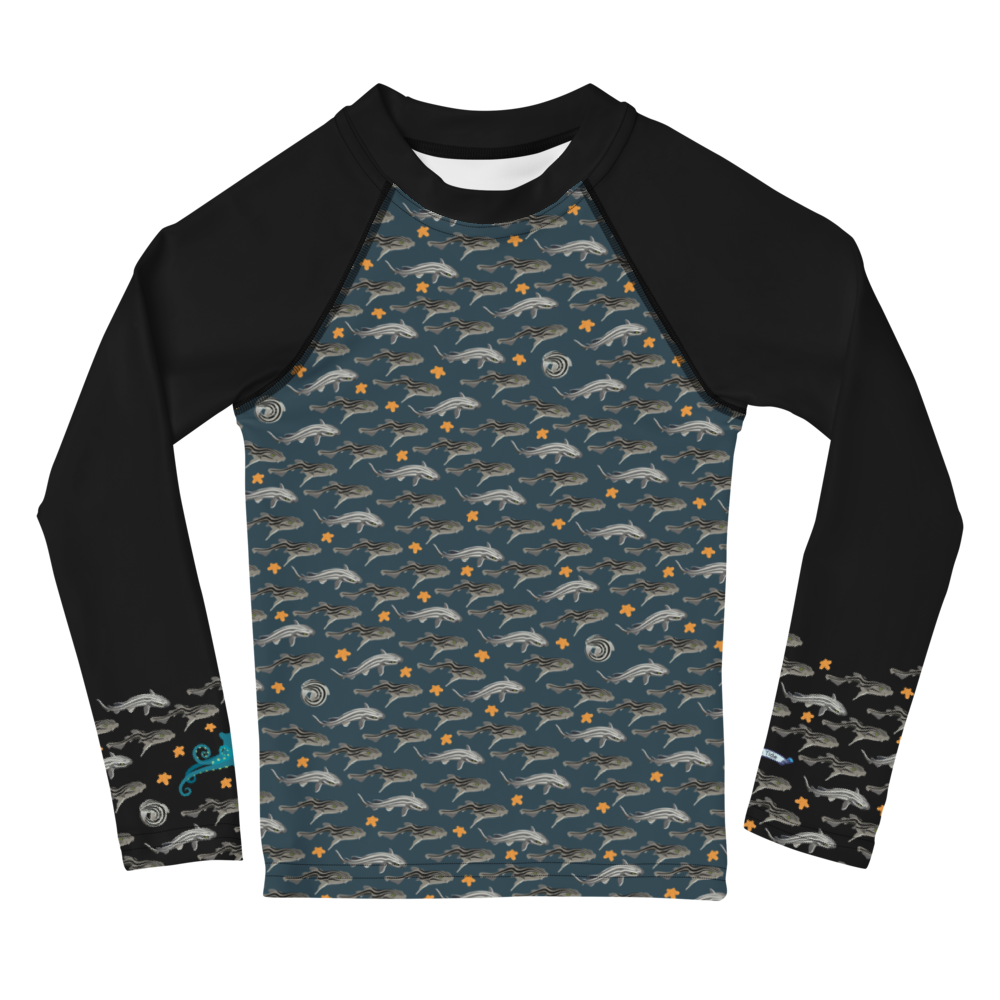 Pyjama Sharks Kids Rash Guard 2T-7 - Posh Tide