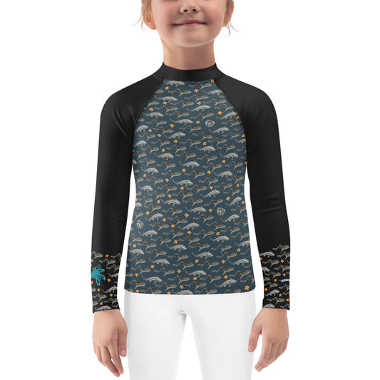 Pyjama Sharks Kids Rash Guard 2T-7 - Posh Tide