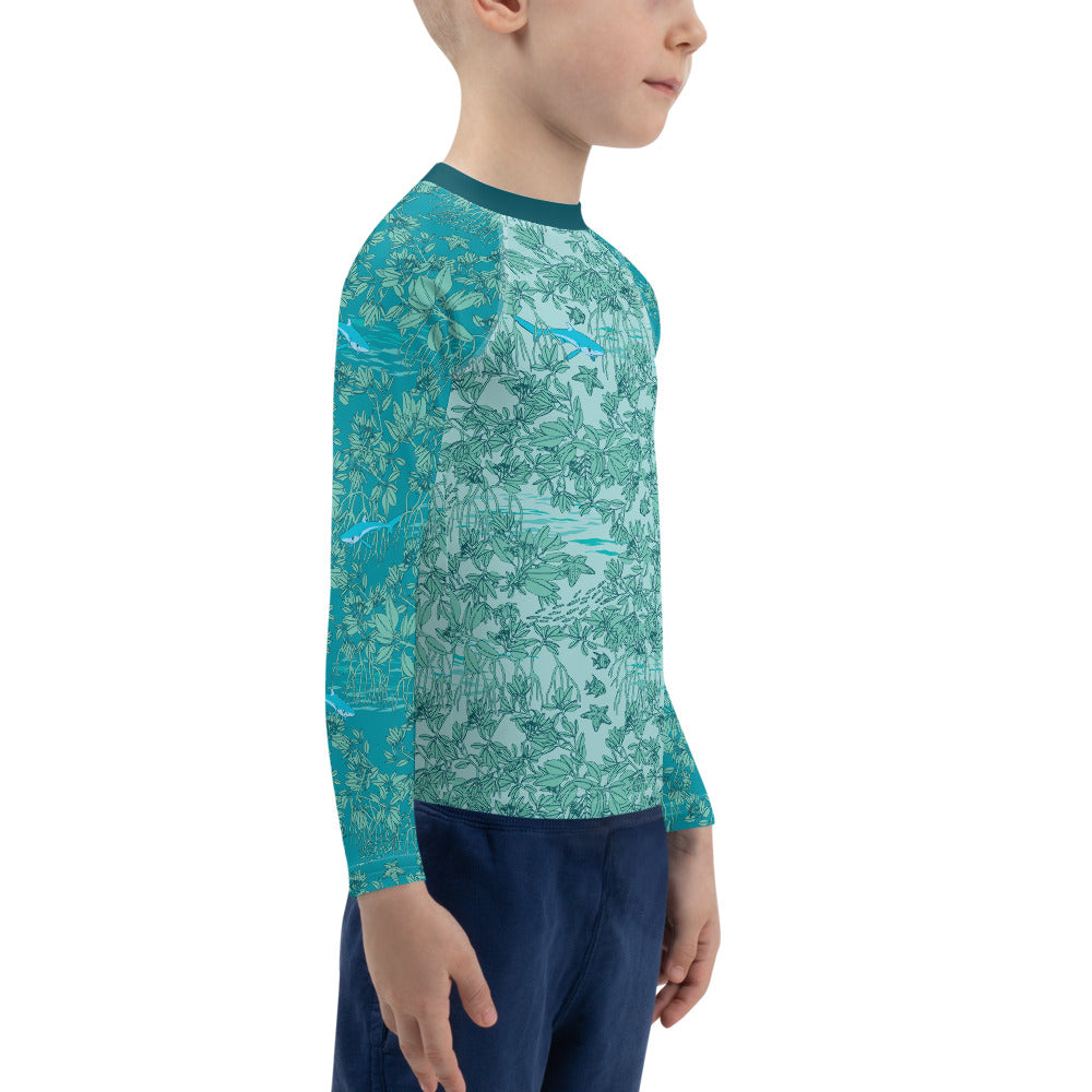 Mangroves in Blue KIDS Rash Guard - Posh Tide