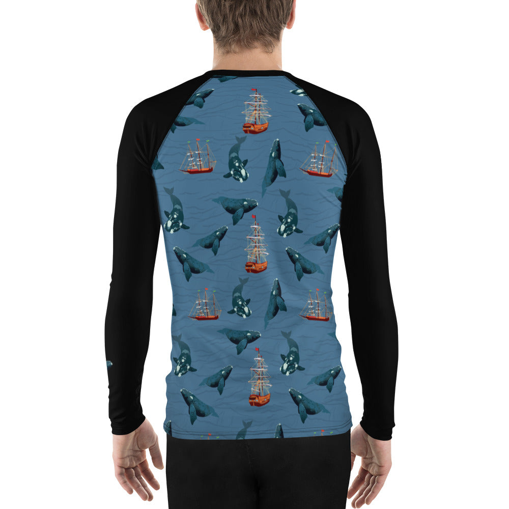 Whales - Right Whales Men's Rash Guard - Posh Tide