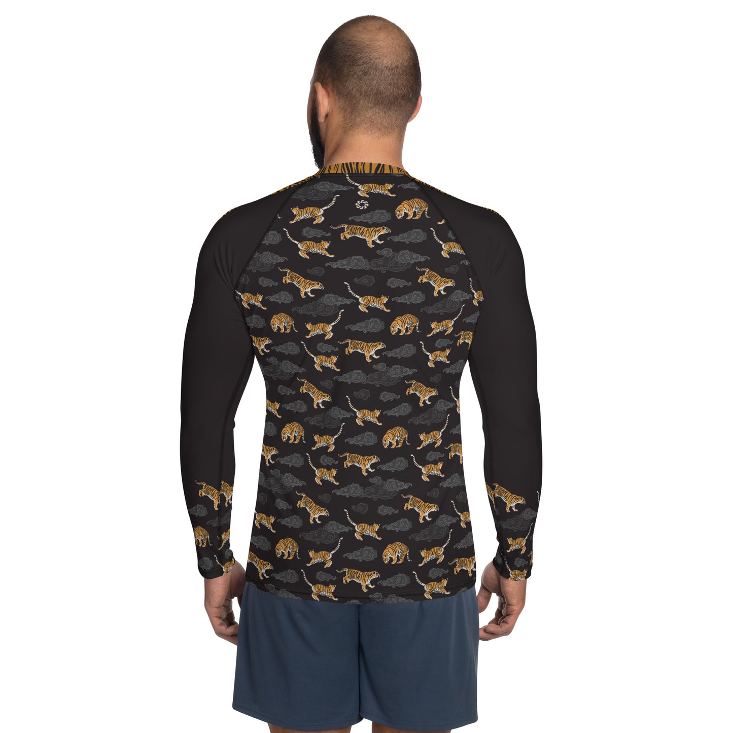 Tigers on Dark Sky Men's Rash Guard - Posh Tide