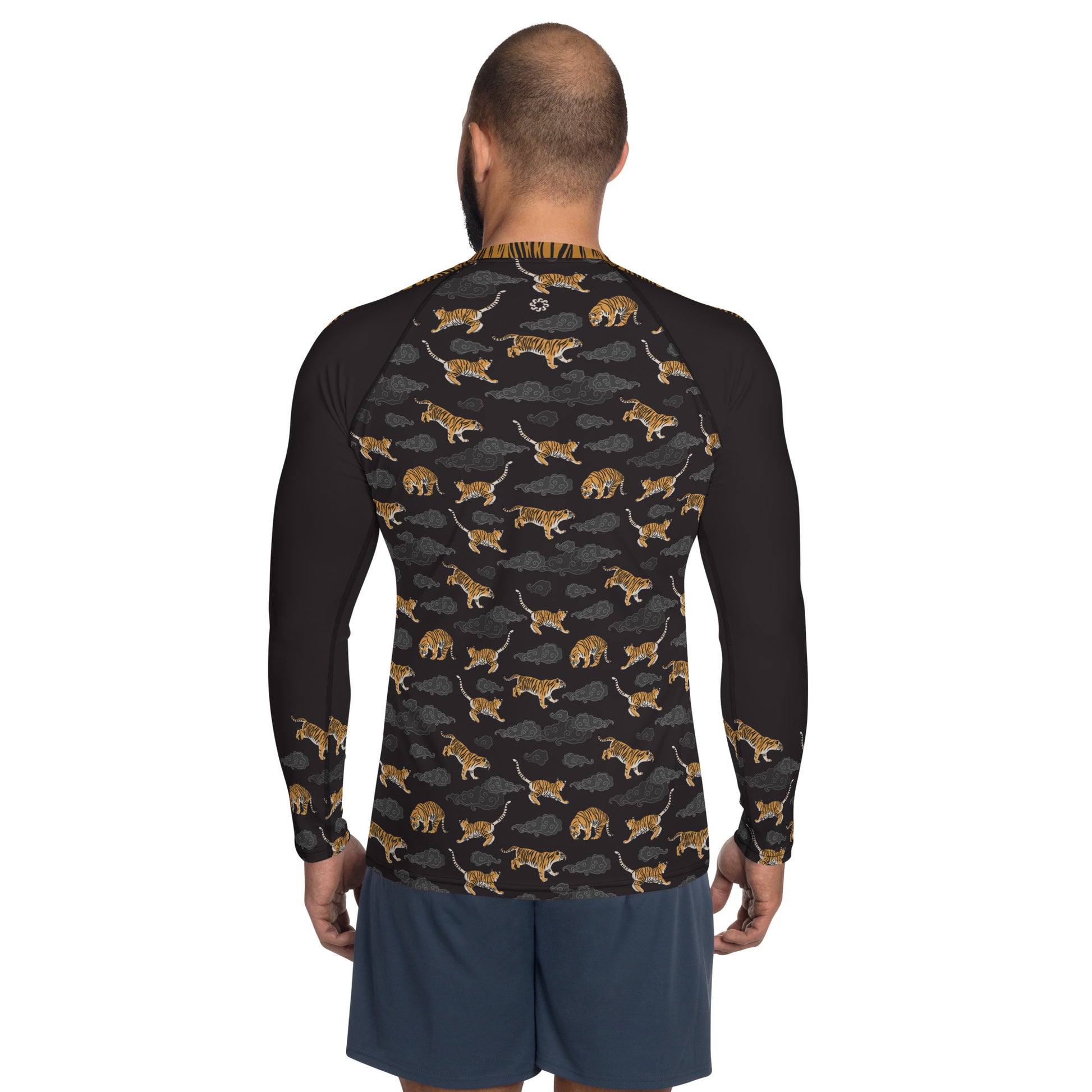 Tigers on Dark Sky Men's Rash Guard - Posh Tide