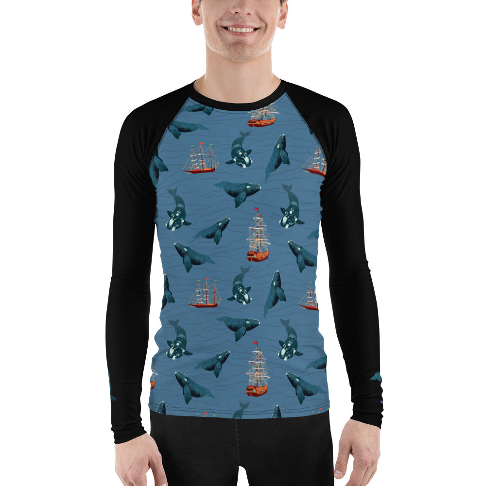 Whales - Right Whales Men's Rash Guard - Posh Tide