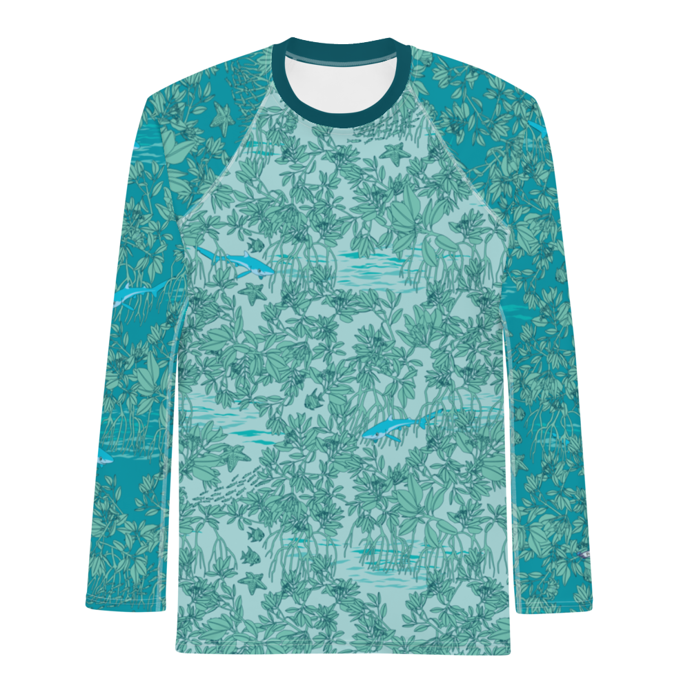 Mangroves in Blues Women's Rash Guard - Posh Tide