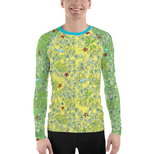 Mangroves in Yellow Men's Rash Guard - Posh Tide