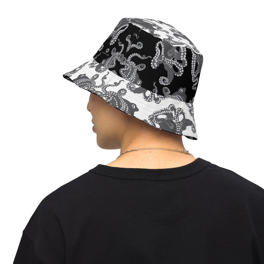 Octopus BW Reversible Bucket Hat