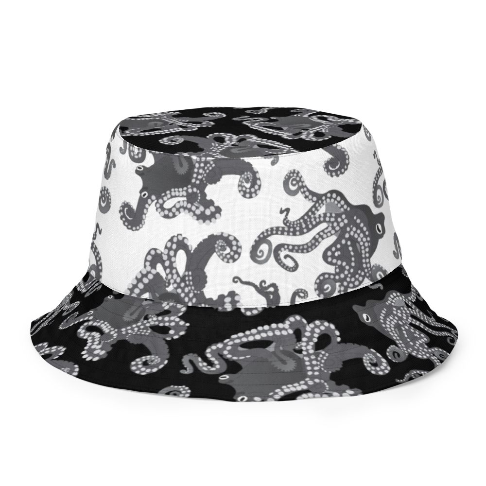 Octopus BW Reversible Bucket Hat