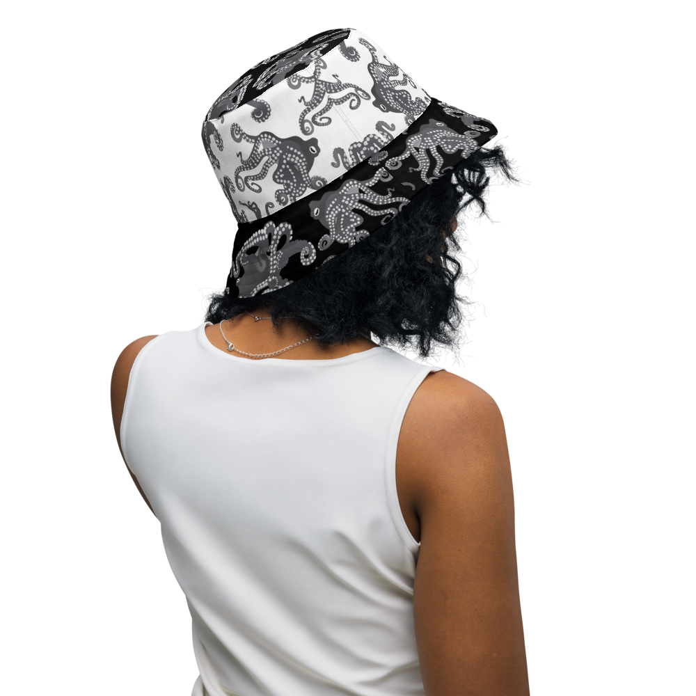 Octopus BW Reversible Bucket Hat