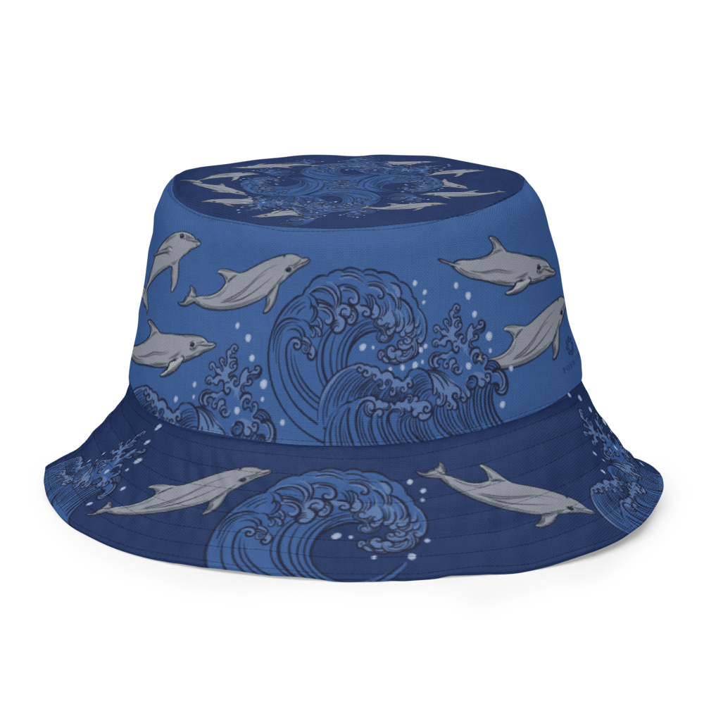 Dolphins on Waves Reversible Bucket Hat