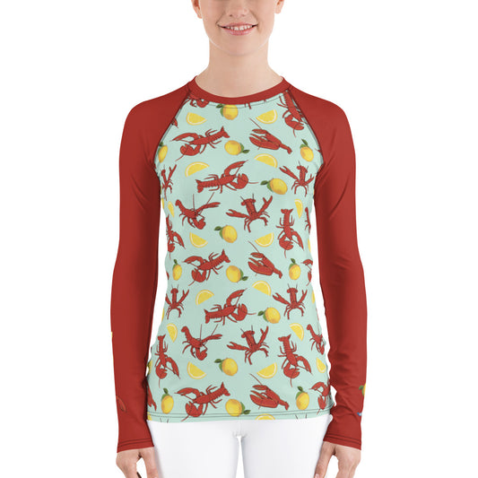 Lobsters and Lemons Women's Rash Guard - Posh Tide