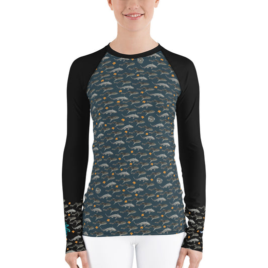 Pyjama Sharks Women's Rash Guard - Posh Tide