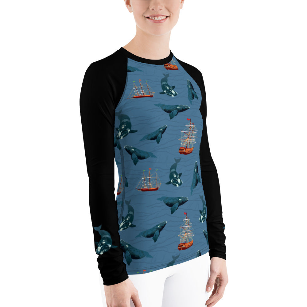 Whales - Right Whales Women's Rash Guard - Posh Tide