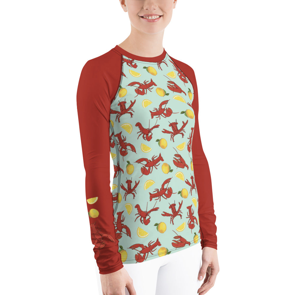 Lobsters and Lemons Women's Rash Guard - Posh Tide