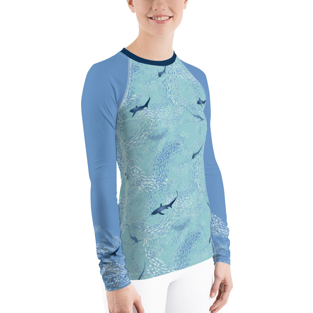 Thresher Sharks Women's Rash Guard - Posh Tide
