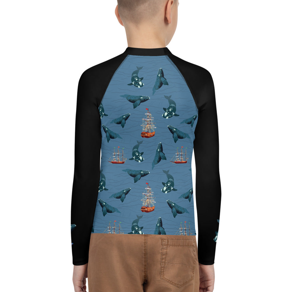 Whales - Right Whales Youth Rash Guard - Posh Tide