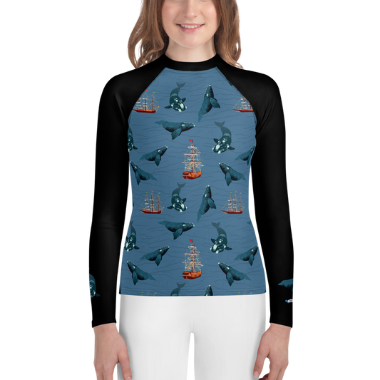 Whales - Right Whales Youth Rash Guard - Posh Tide