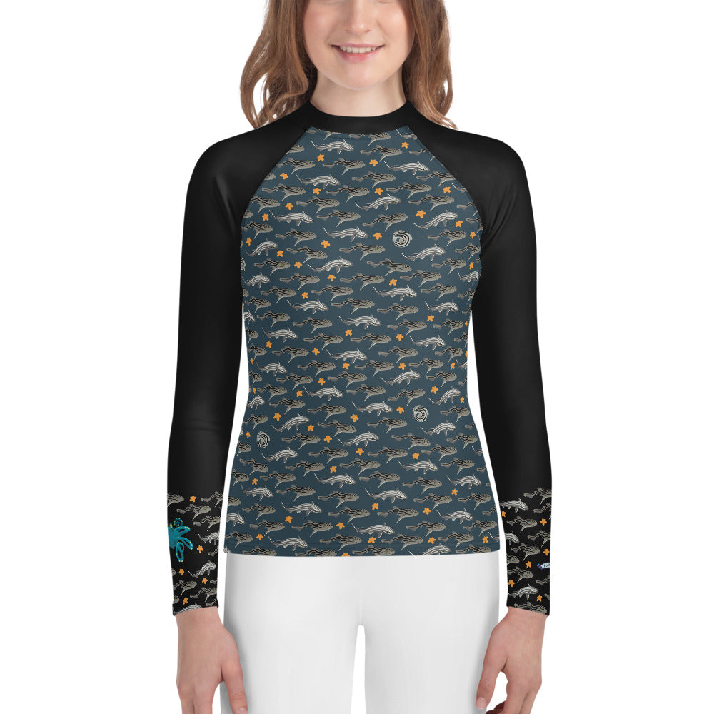 Pyjama Sharks Youth Rash Guard - Posh Tide