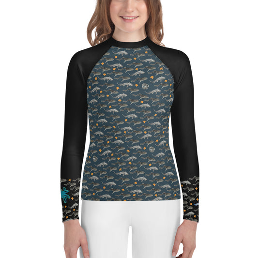 Pyjama Sharks Youth Rash Guard - Posh Tide
