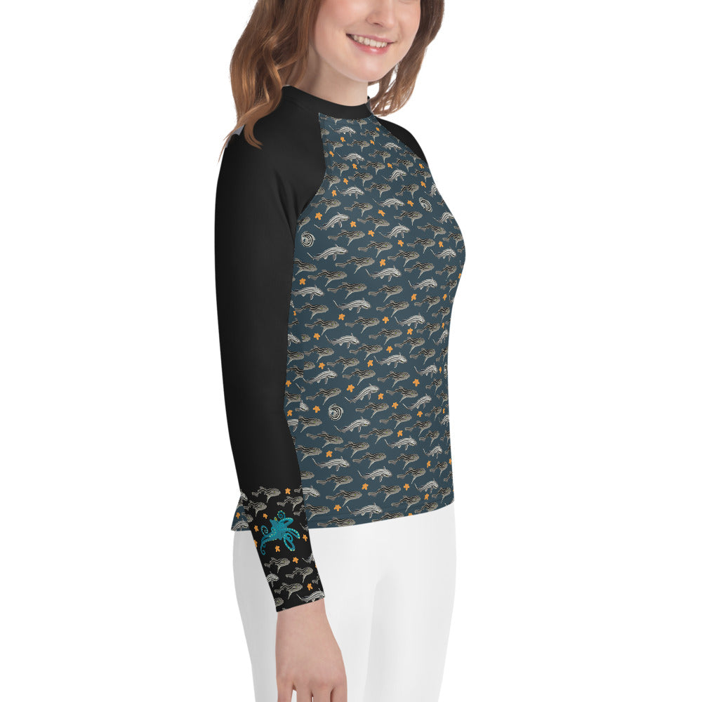 Pyjama Sharks Youth Rash Guard - Posh Tide