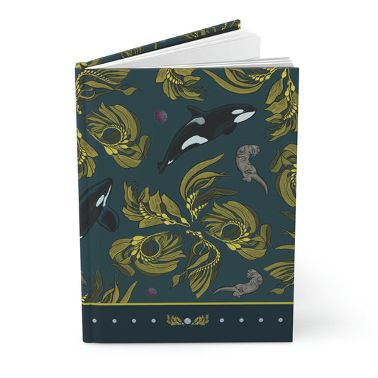 Orca-Otter-Urchin-Kelp Hardcover Journal