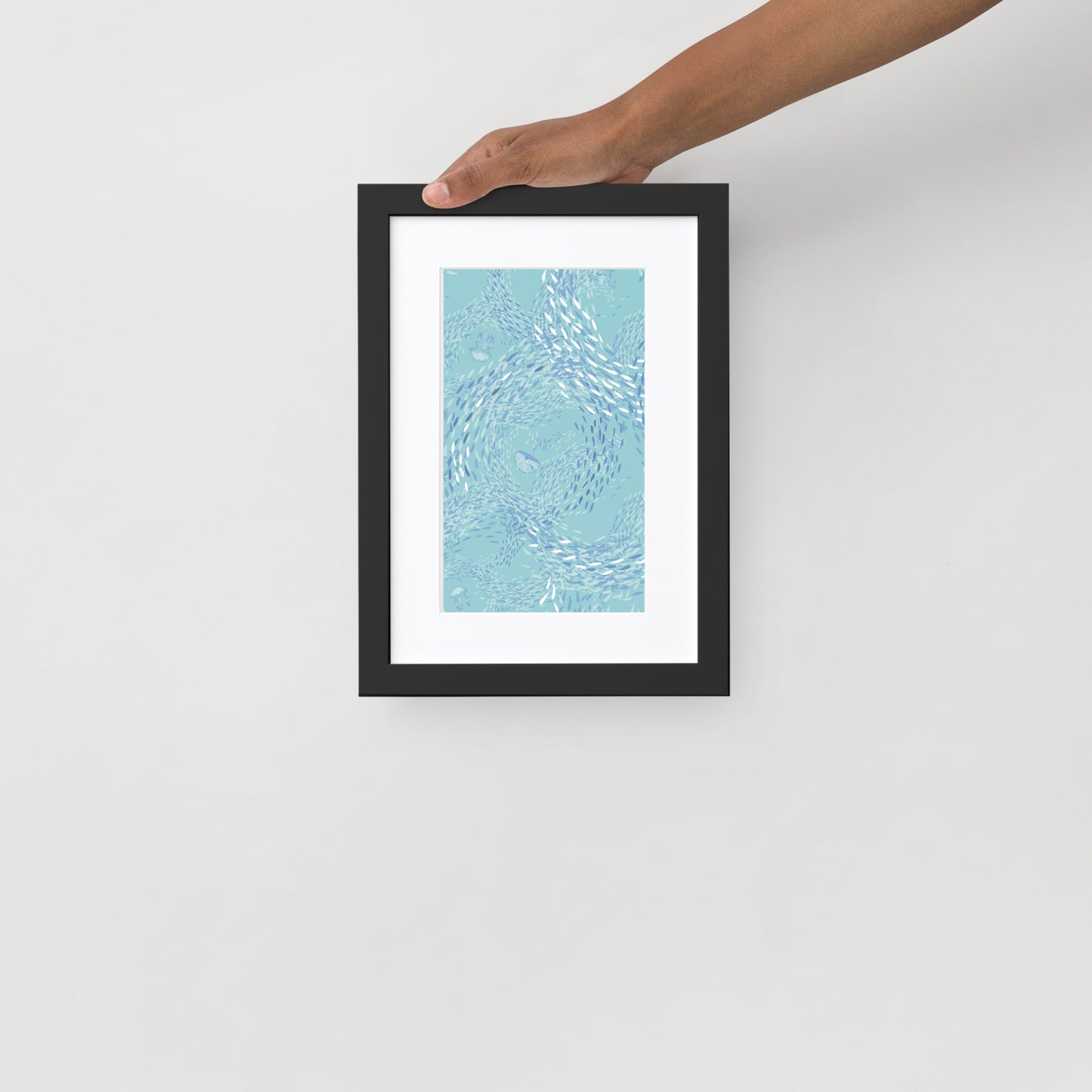 Schools of Fish Framed Poster with Mat