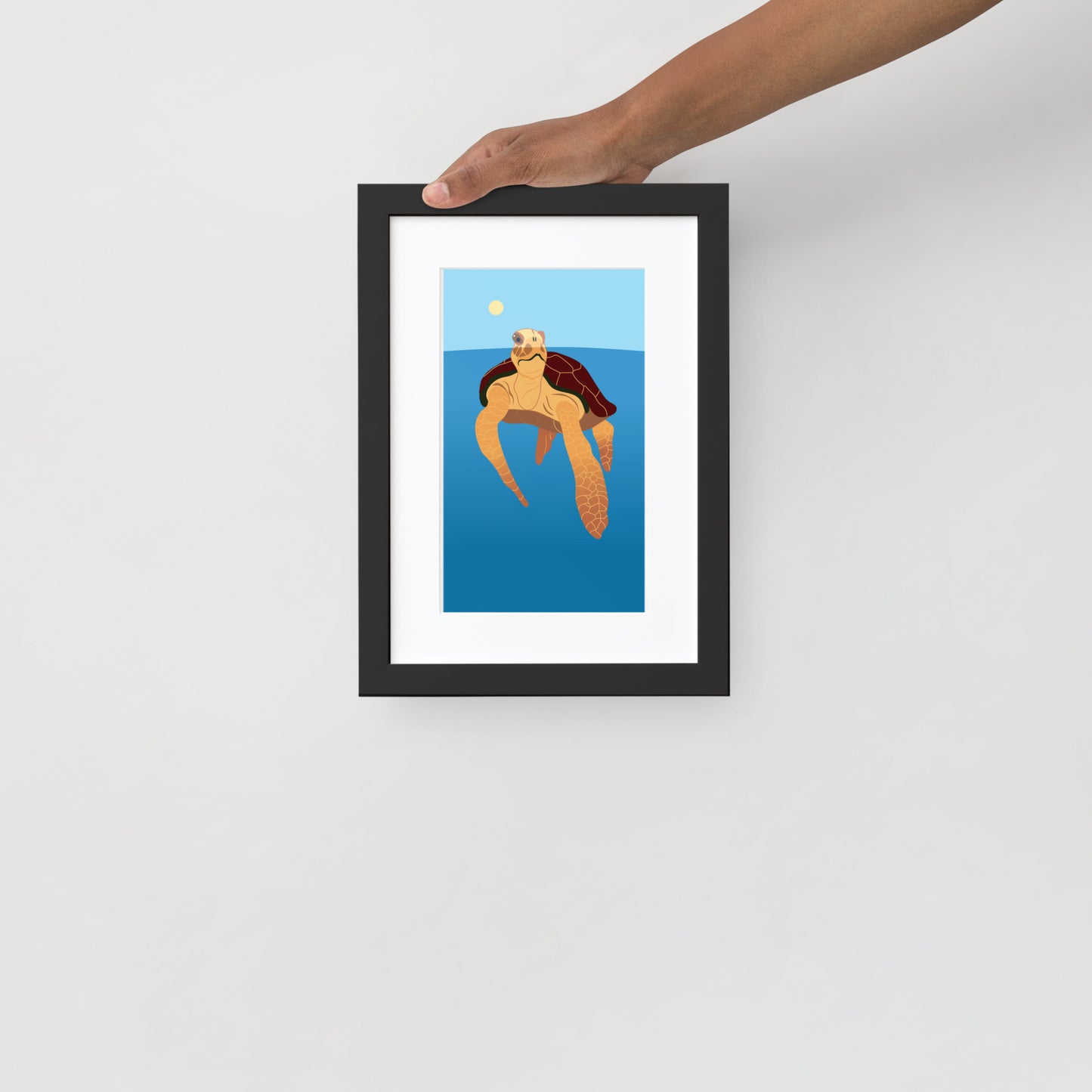 Sea Turtle Framed Poster with Mat