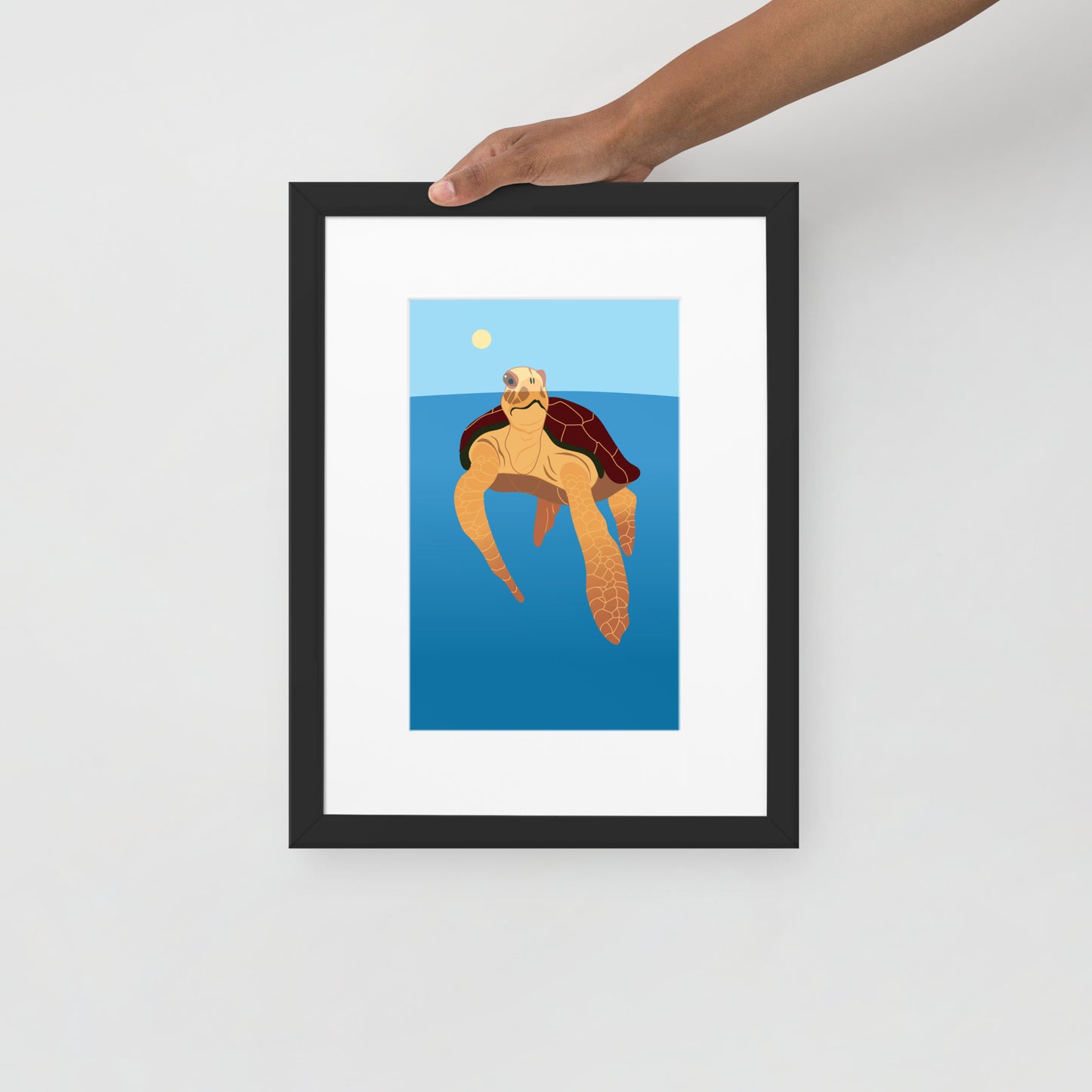 Sea Turtle Framed Poster with Mat