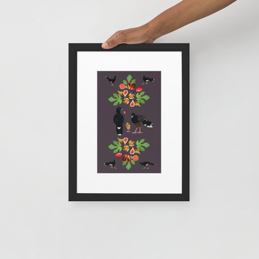 Blue-billed curassow Matte Paper Framed Poster With Mat