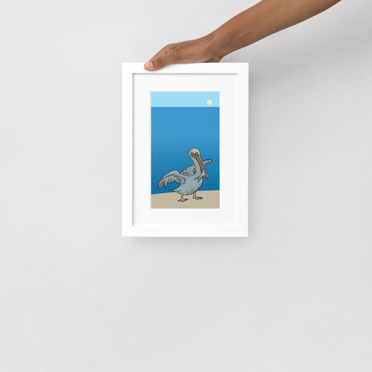 Purely Pelican Framed Poster with Mat