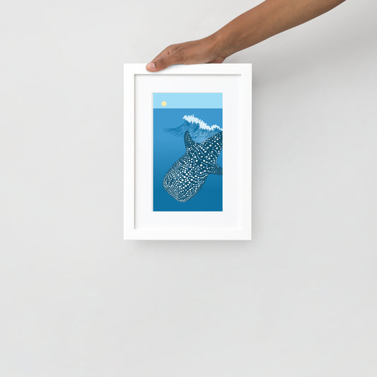 Whale Shark Framed Poster with Mat