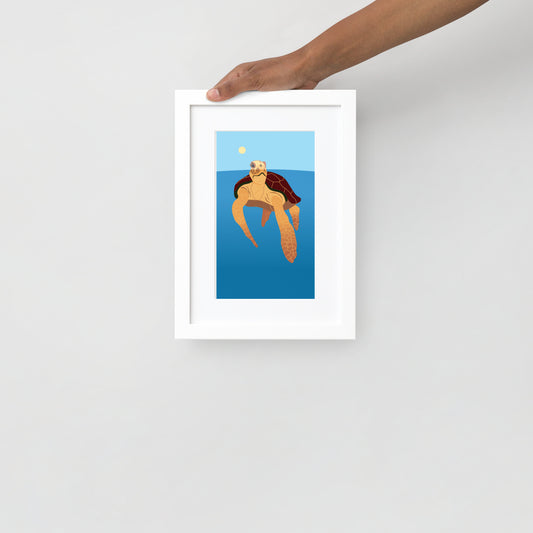 Sea Turtle Framed Poster with Mat
