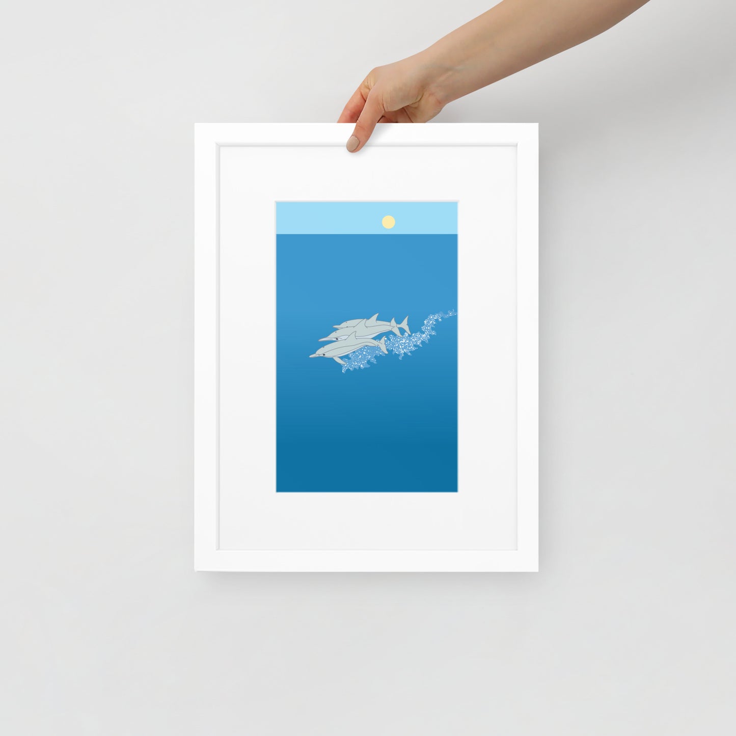 Dolphins Framed Poster with Mat
