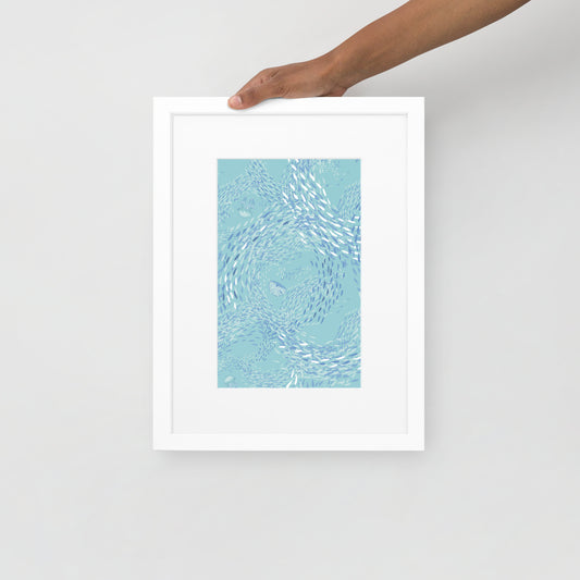 Schools of Fish Framed Poster with Mat
