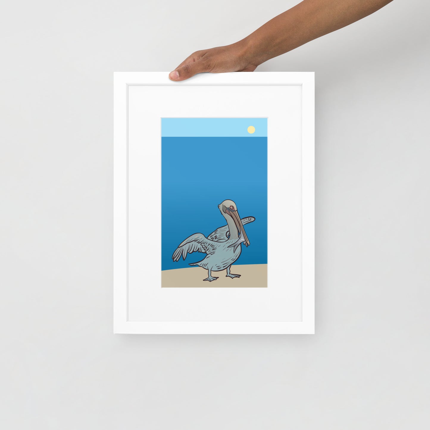 Purely Pelican Framed Poster with Mat