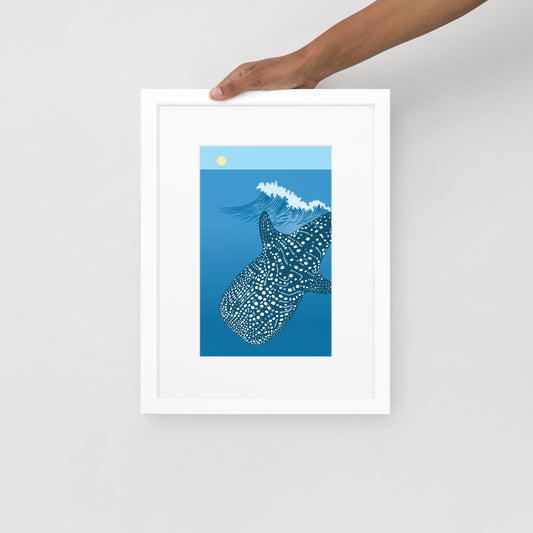 Whale Shark Framed Poster with Mat