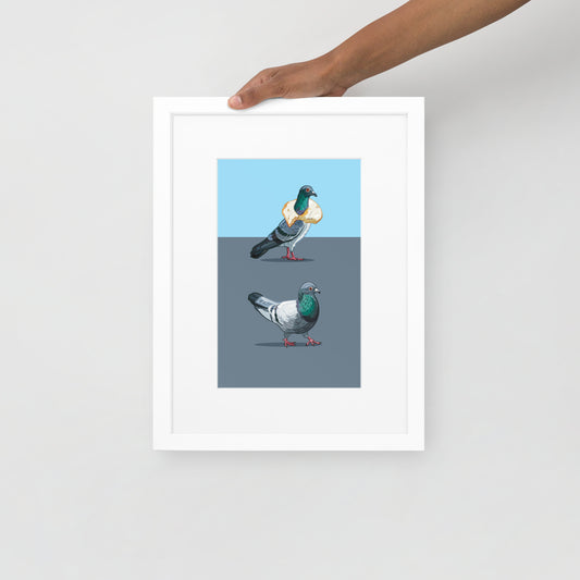 Urban Birds Framed Poster with Mat