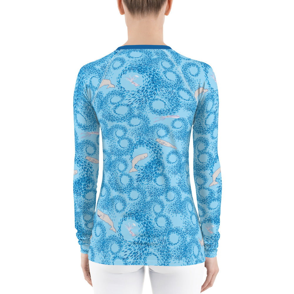 Whales and Squids Rash Guard Women's - Posh Tide