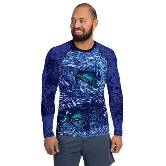 Sailfish on Dark Men's Rash Guard - Posh Tide
