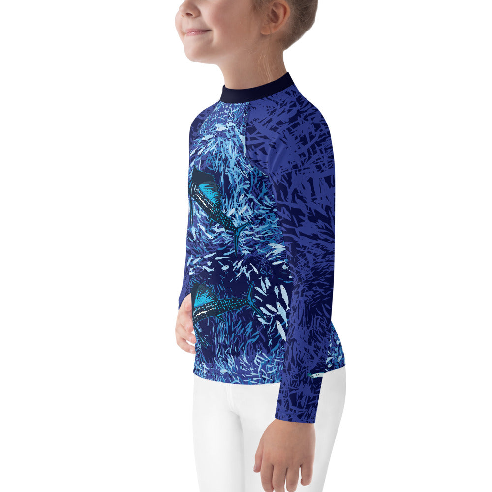 Sailfish on Dark Kids Rash Guard - Posh Tide