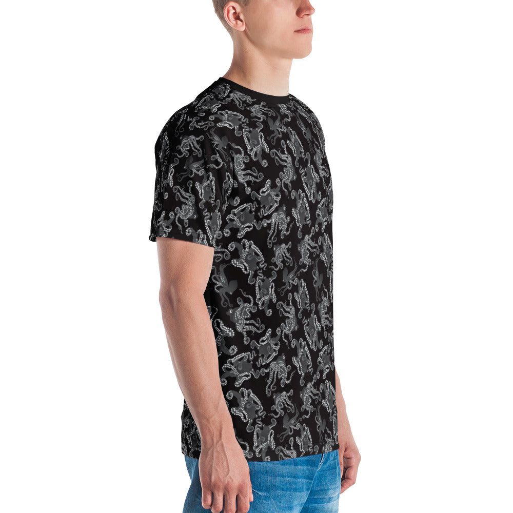 Octopus in B&W Men's T-shirt - Posh Tide
