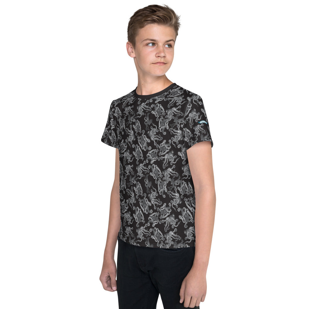 Octopus in B&W Kids/Teens T-Shirt - Posh Tide