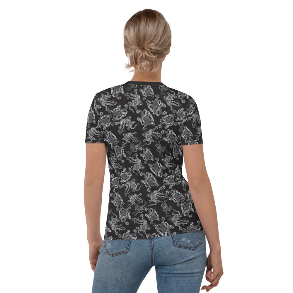 Octopus in B&W Women's T-shirt - Posh Tide
