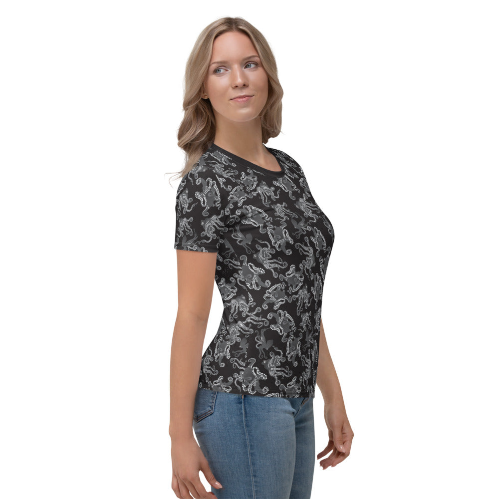 Octopus in B&W Women's T-shirt - Posh Tide