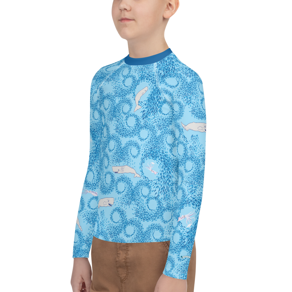 Whales and Squids Youth Rash Guard - Posh Tide