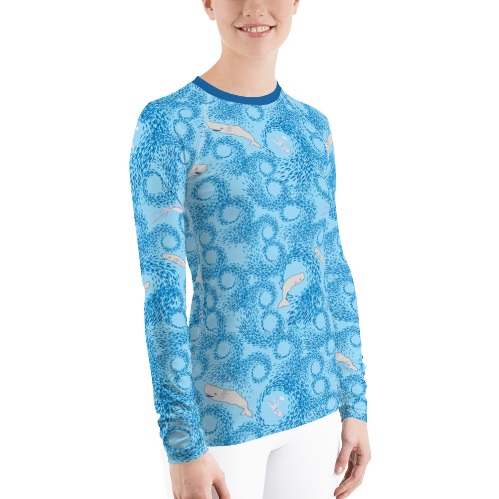 Whales and Squids Rash Guard Women's - Posh Tide