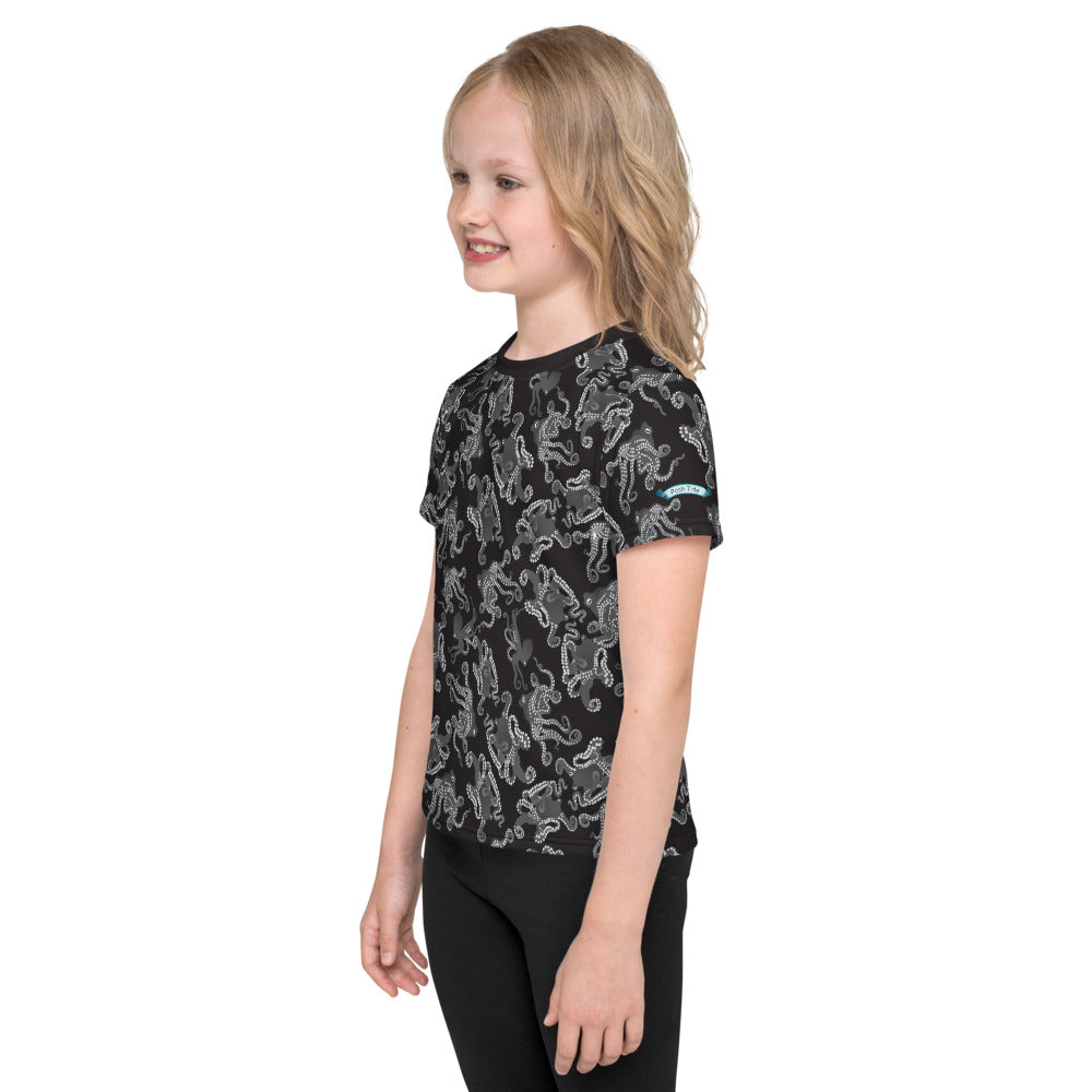 Octopus in B&W Kids T-Shirt - Posh Tide