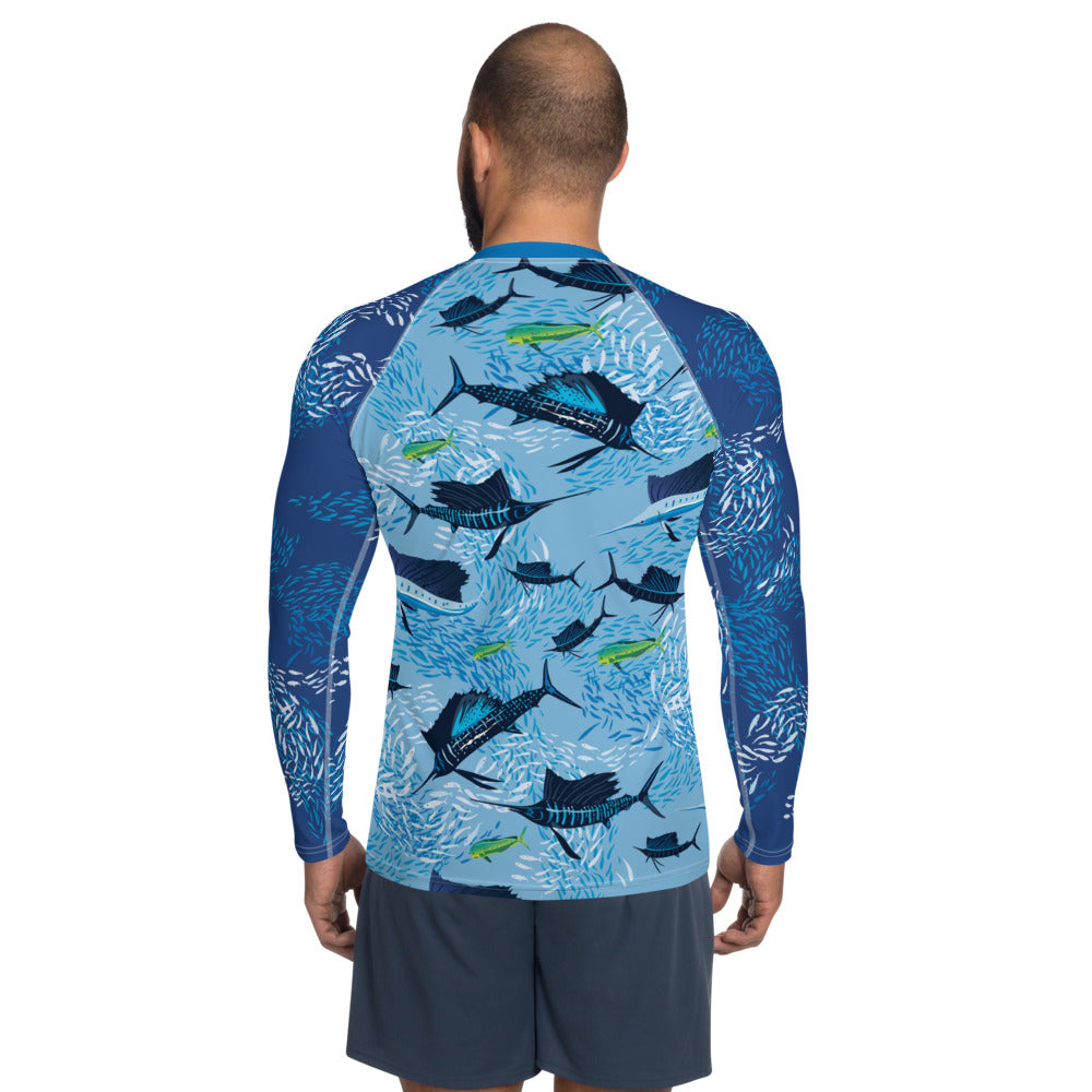 Sailfish on Light Men's Rash Guard - Posh Tide