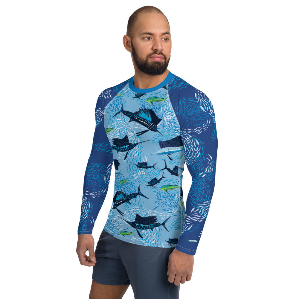 Sailfish on Light Men's Rash Guard - Posh Tide