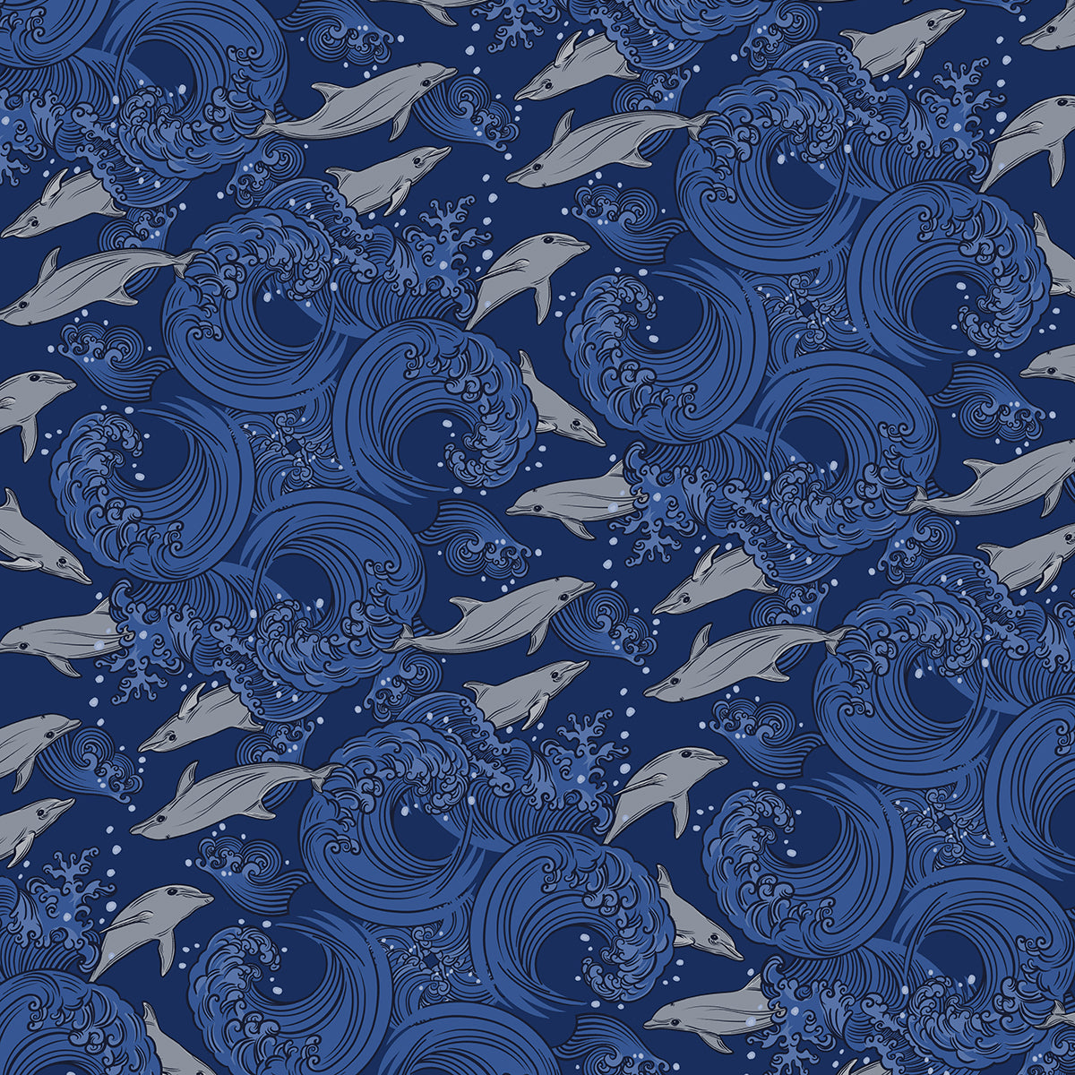 The Dolphins on Rolling Waves Collection - Posh Tide